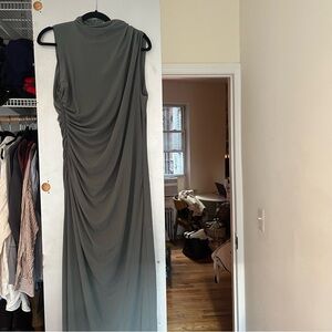 Zara Gray Draped Maxi Dress